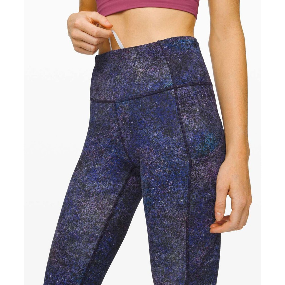 Lululemon Fast and Free Tight II 25" Nulux Polar Lights Blue Multi Womens Size 4 - Picture 10 of 11